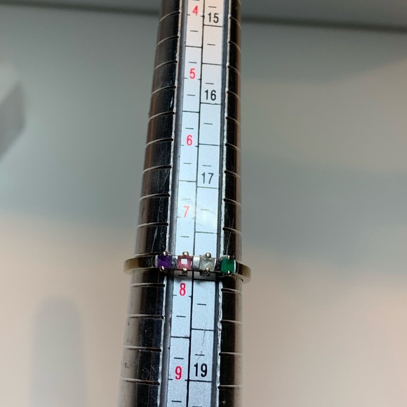 14K AAJ Multi-Gem Stone Ring Size 7.5 - 7.75 - Picture 10 of 10